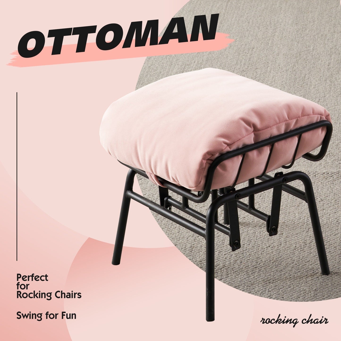 Fauteuil d'appoint de salon OVIOS Fauteuil inclinable à bascule avec pouf