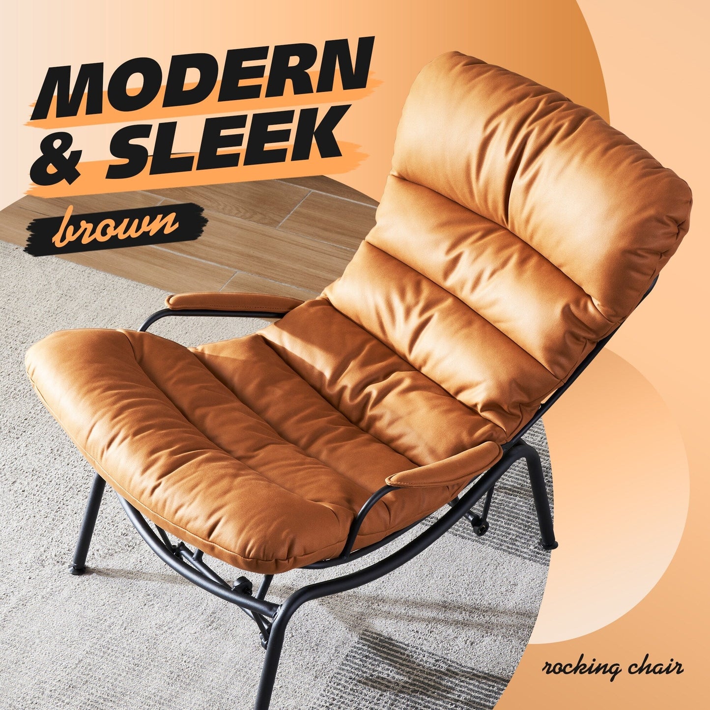 Fauteuil d'appoint de salon OVIOS Fauteuil inclinable à bascule avec pouf