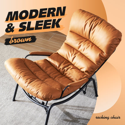 Fauteuil d'appoint de salon OVIOS Fauteuil inclinable à bascule avec pouf