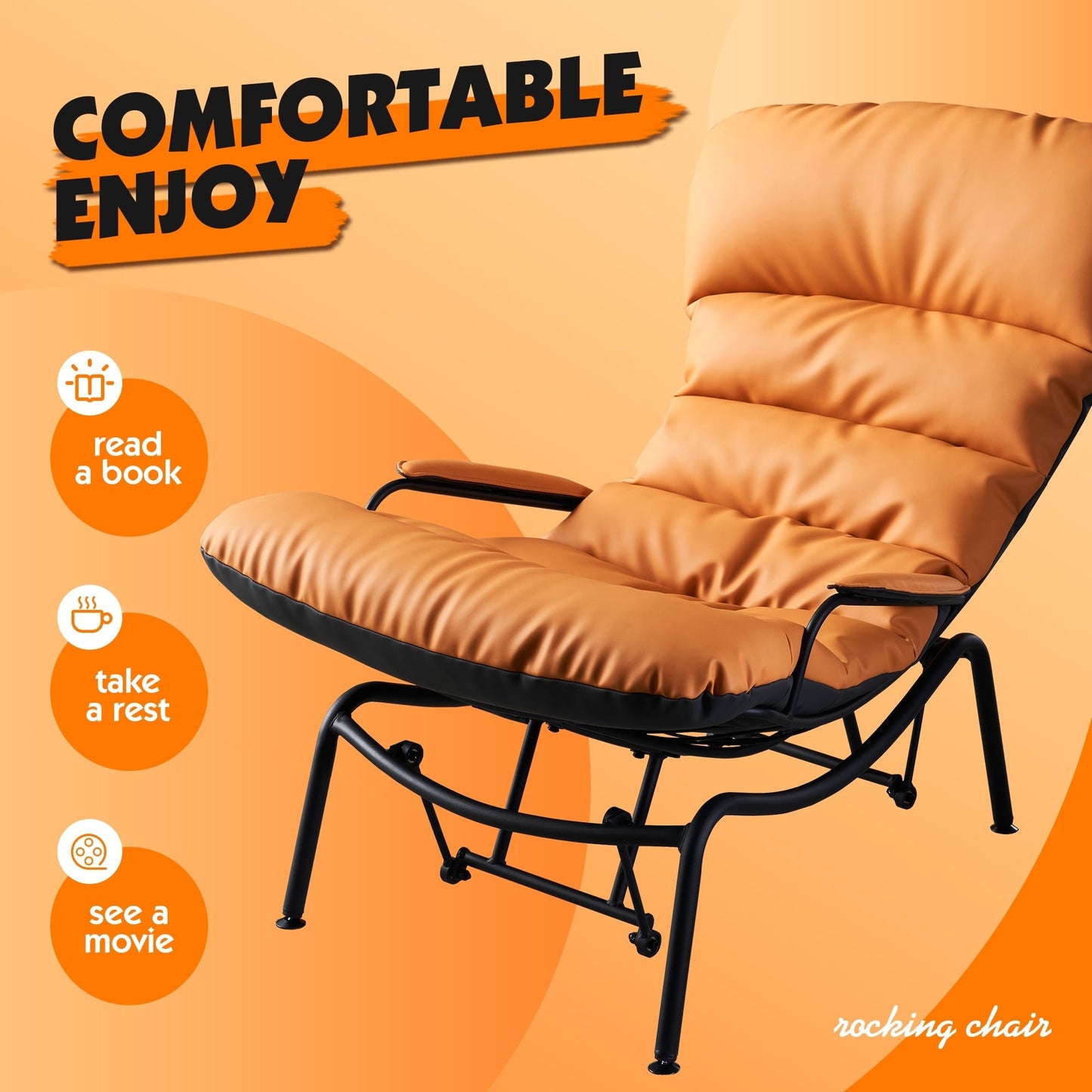 Fauteuil d'appoint de salon OVIOS Fauteuil inclinable à bascule avec pouf