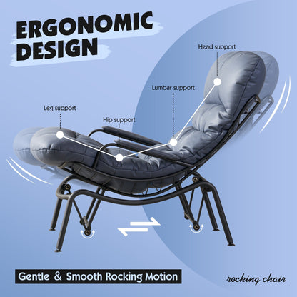 Fauteuil d'appoint de salon OVIOS Fauteuil inclinable à bascule avec pouf