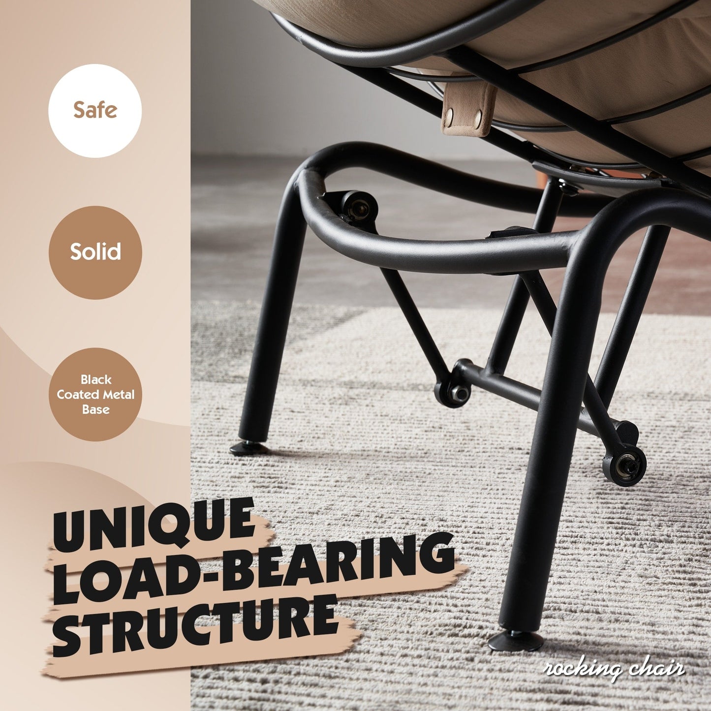 Fauteuil d'appoint de salon OVIOS Fauteuil inclinable à bascule avec pouf