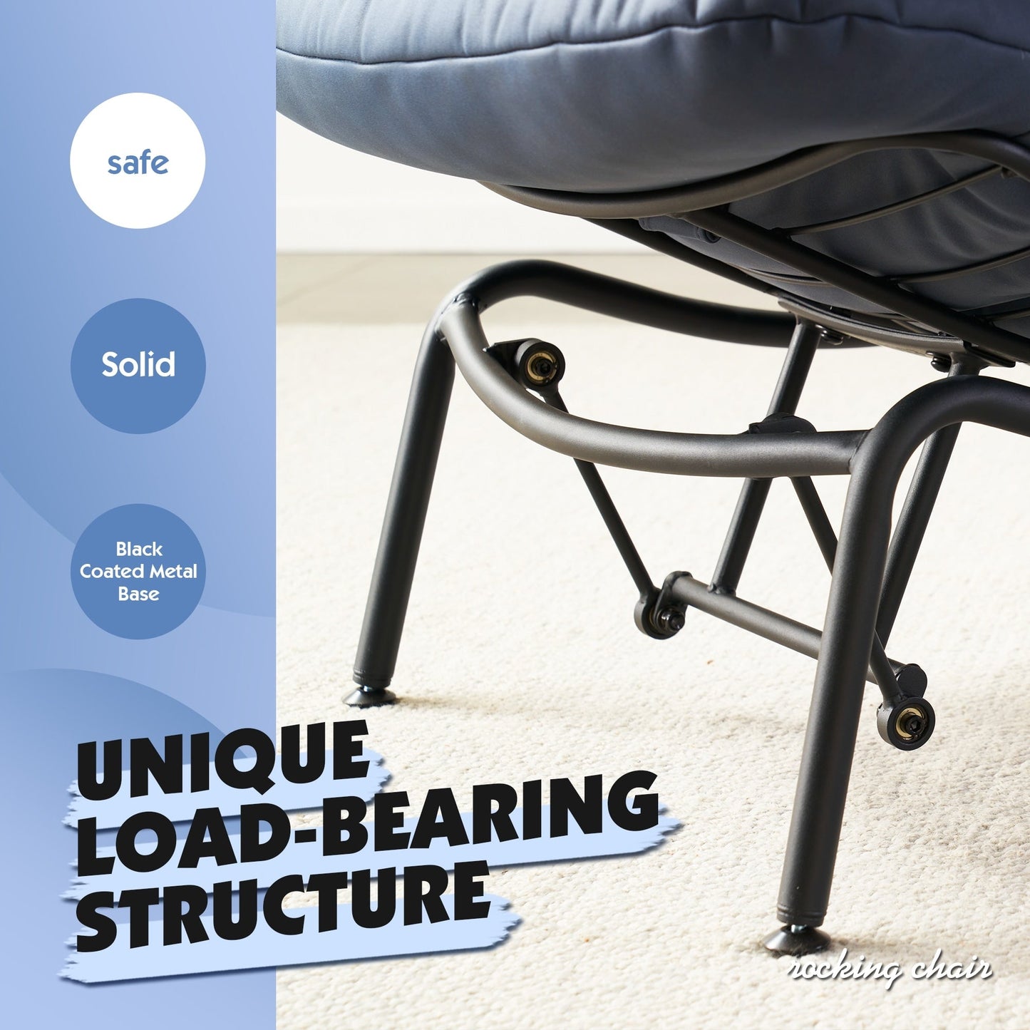 Fauteuil d'appoint de salon OVIOS Fauteuil inclinable à bascule avec pouf