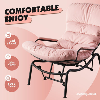 Fauteuil d'appoint de salon OVIOS Fauteuil inclinable à bascule avec pouf