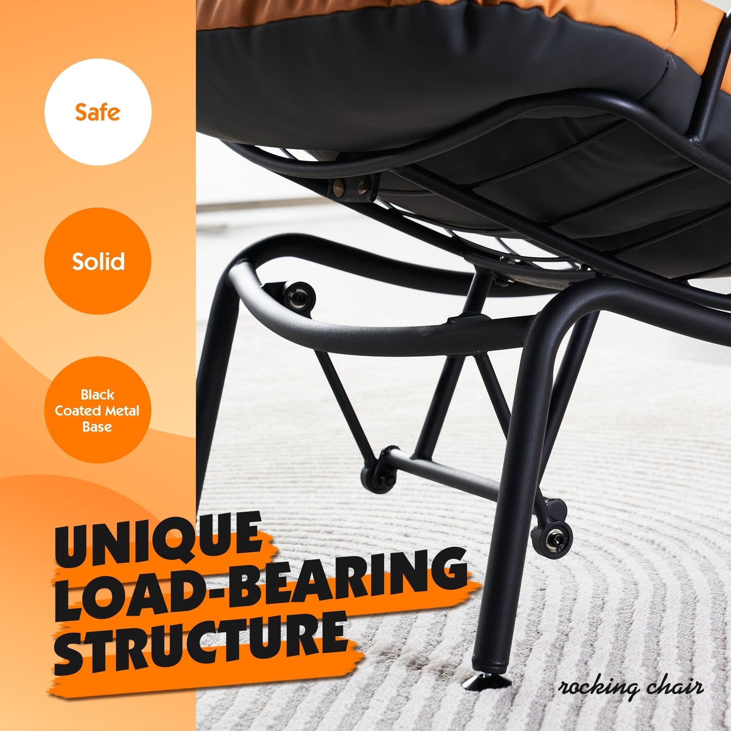 Fauteuil d'appoint de salon OVIOS Fauteuil inclinable à bascule avec pouf