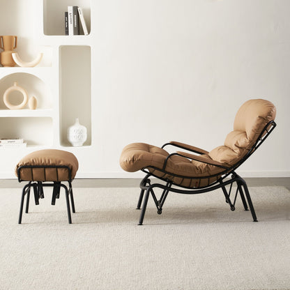 Fauteuil d'appoint de salon OVIOS Fauteuil inclinable à bascule avec pouf