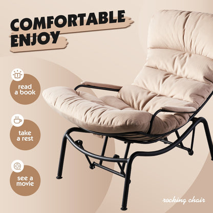 Fauteuil d'appoint de salon OVIOS Fauteuil inclinable à bascule avec pouf