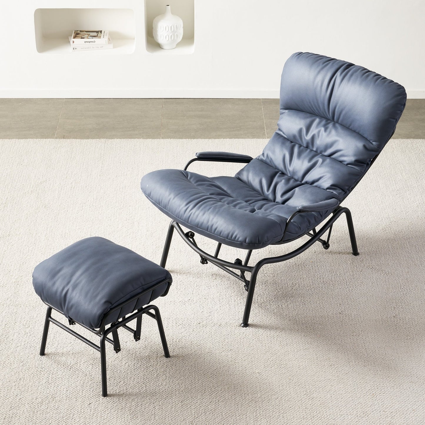 Fauteuil d'appoint de salon OVIOS Fauteuil inclinable à bascule avec pouf