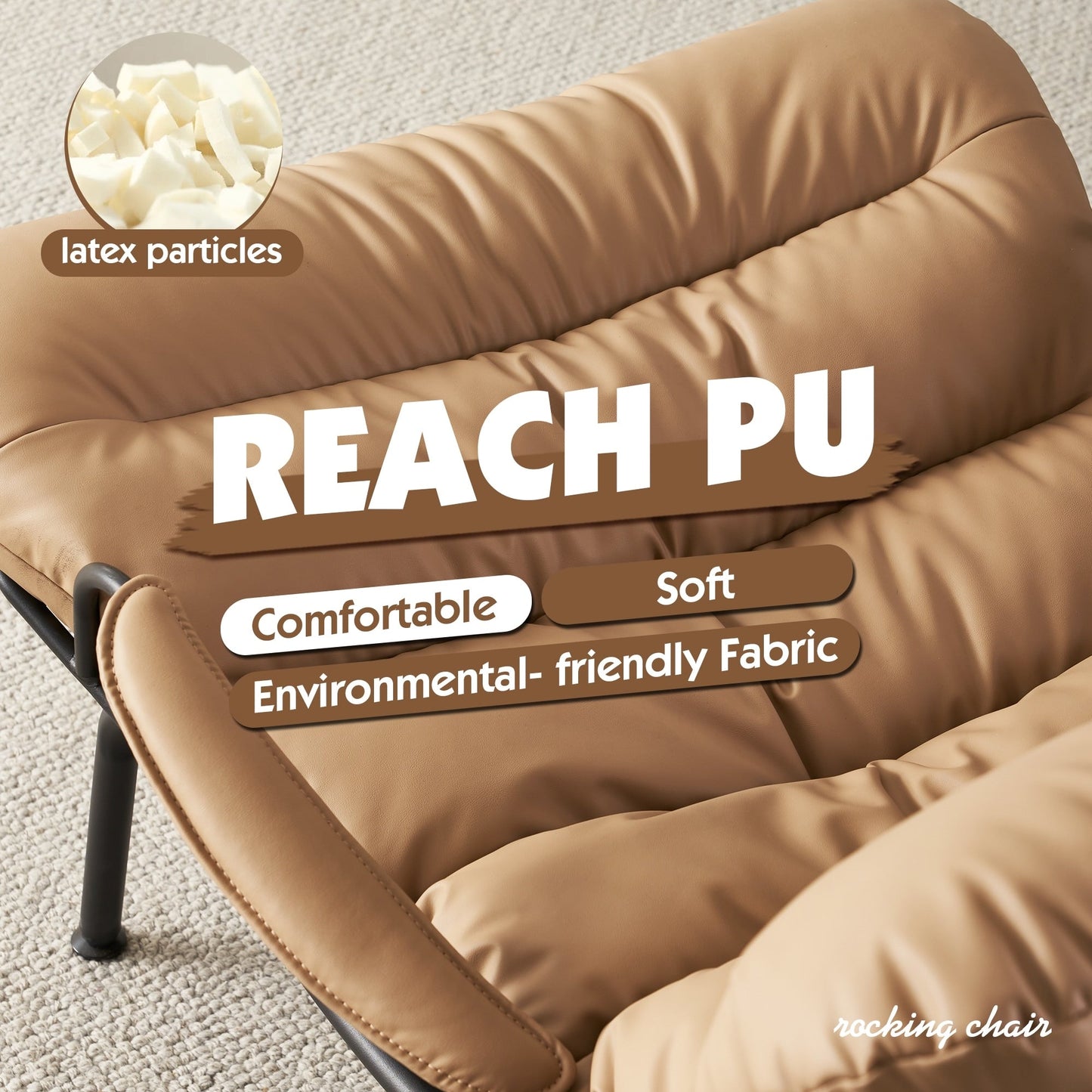 Fauteuil d'appoint de salon OVIOS Fauteuil inclinable à bascule avec pouf