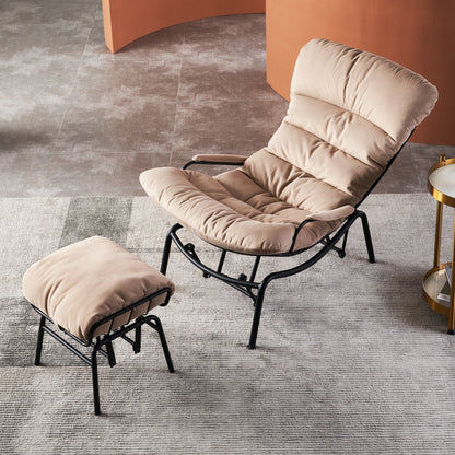 Fauteuil d'appoint de salon OVIOS Fauteuil inclinable à bascule avec pouf