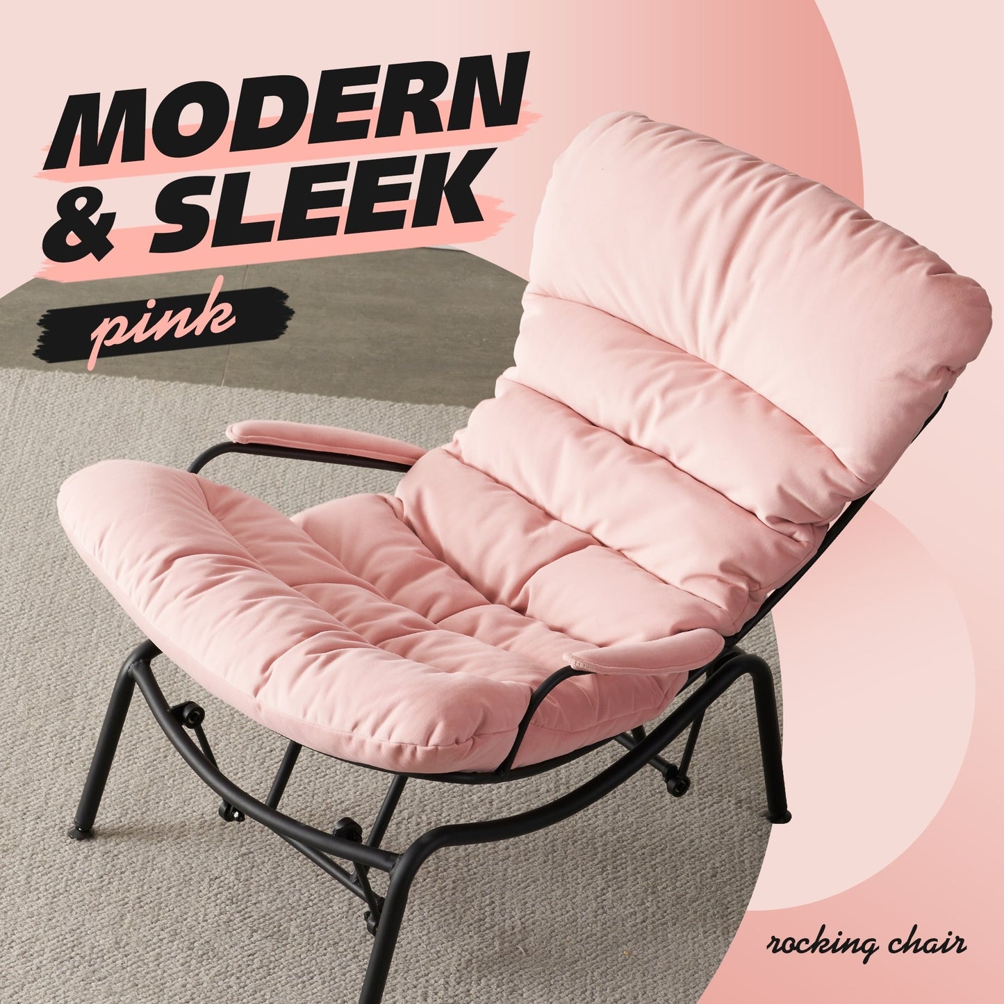 Fauteuil d'appoint de salon OVIOS Fauteuil inclinable à bascule avec pouf