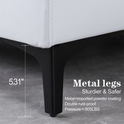 Canapé méridienne réversible OVIOS avec coussins moelleux et pieds en métal