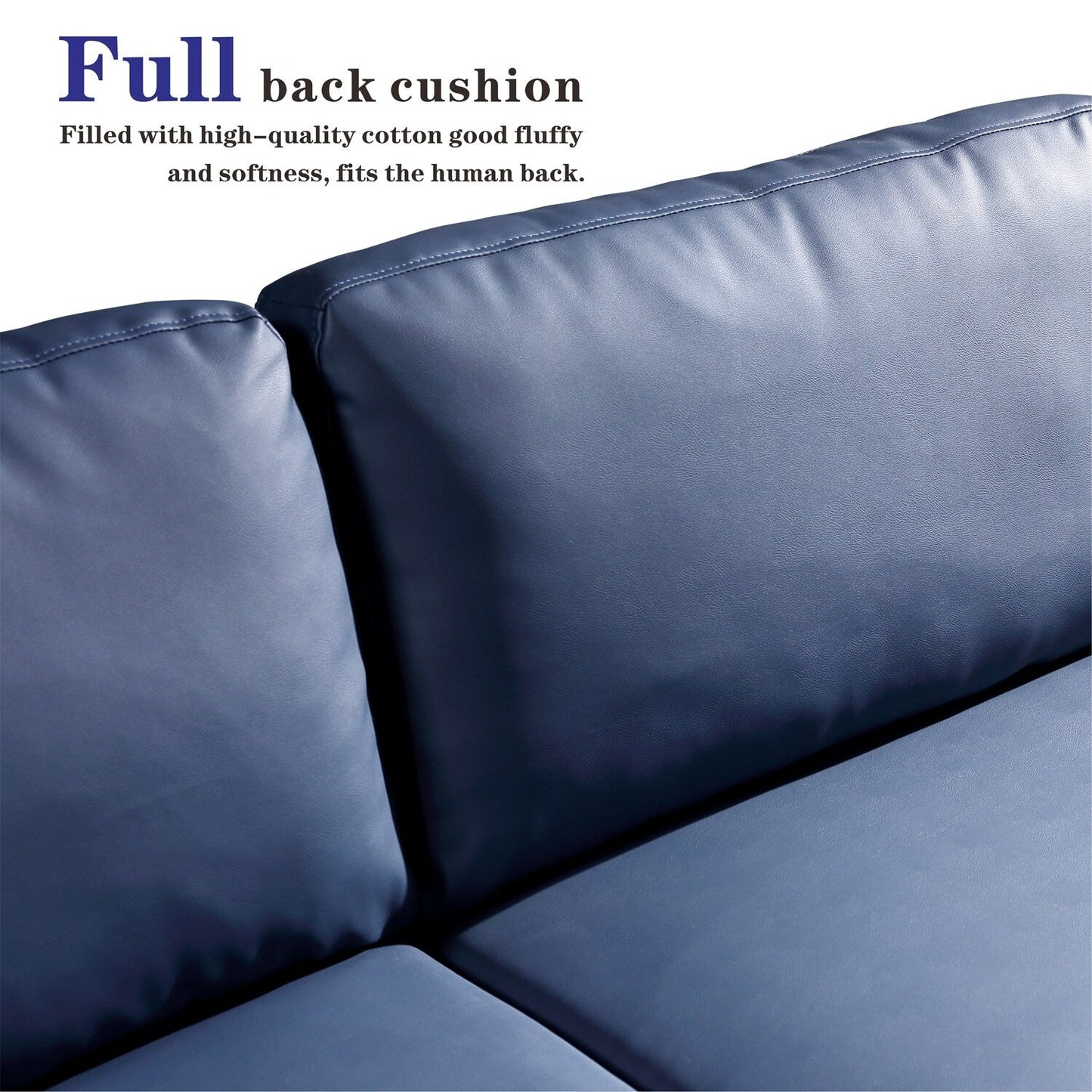 Canapé méridienne réversible OVIOS avec coussins moelleux et pieds en métal