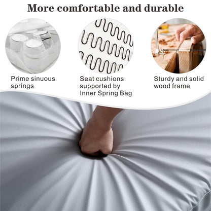 Canapé méridienne réversible OVIOS avec coussins moelleux et pieds en métal