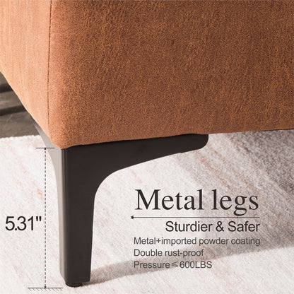 Canapé méridienne réversible OVIOS avec coussins moelleux et pieds en métal