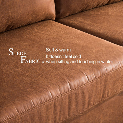 Canapé méridienne réversible OVIOS avec coussins moelleux et pieds en métal