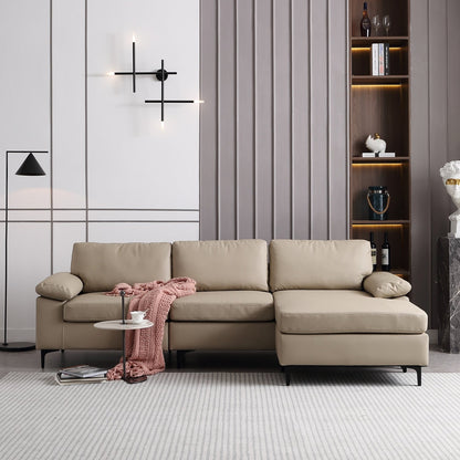 Canapé méridienne réversible OVIOS avec coussins moelleux et pieds en métal