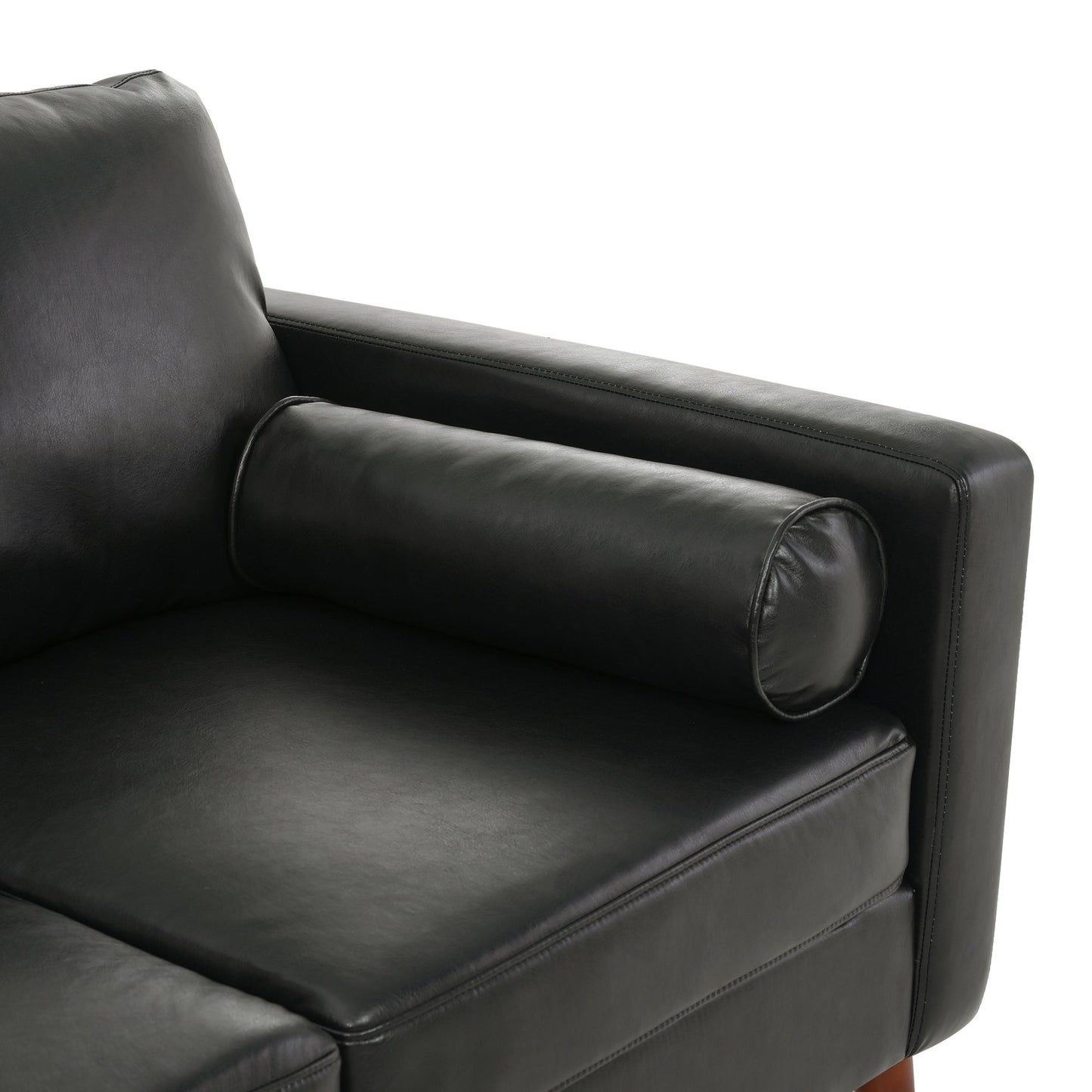 Canapé 3 places en PU avec structure en bois de fer