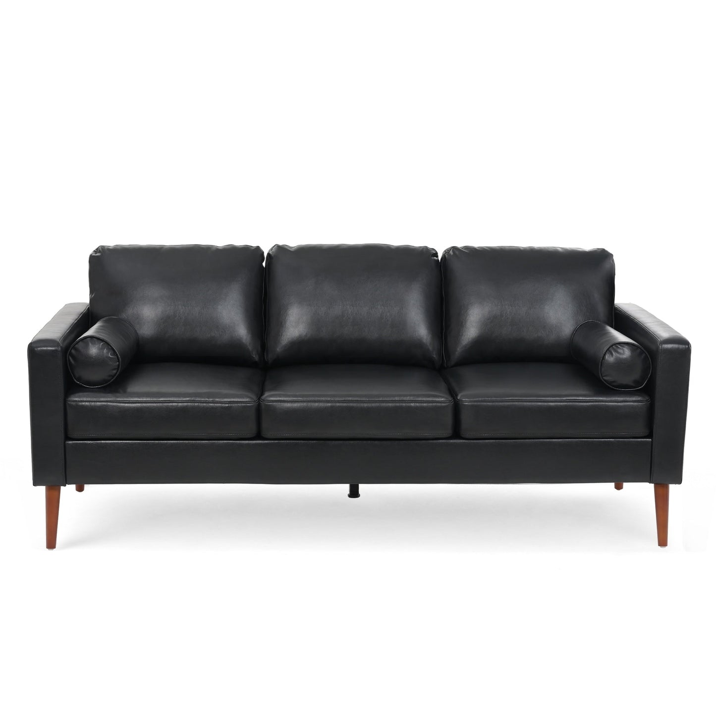 Canapé 3 places en PU avec structure en bois de fer