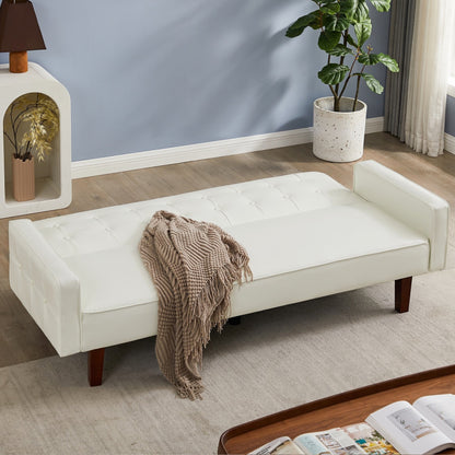 Canapé-lit futon convertible en similicuir pour salon, capitonné, pour chambre à coucher