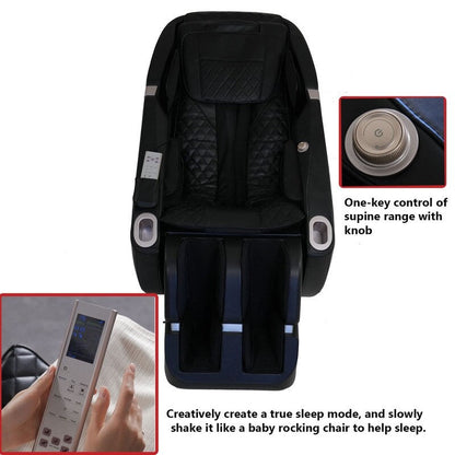 Fauteuil de massage motorisé 2D en cuir synthétique, compact et multifonction, à gravité zéro et coulissant sur rails