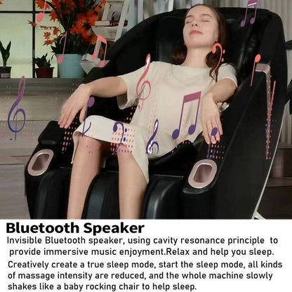 Fauteuil de massage motorisé 2D en cuir synthétique, compact et multifonction, à gravité zéro et coulissant sur rails