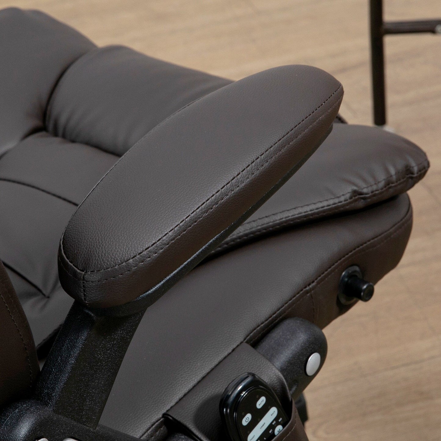 Fauteuil de bureau inclinable pivotant à 360° en cuir PU avec massage par vibration, chauffage lombaire et hauteur réglable
