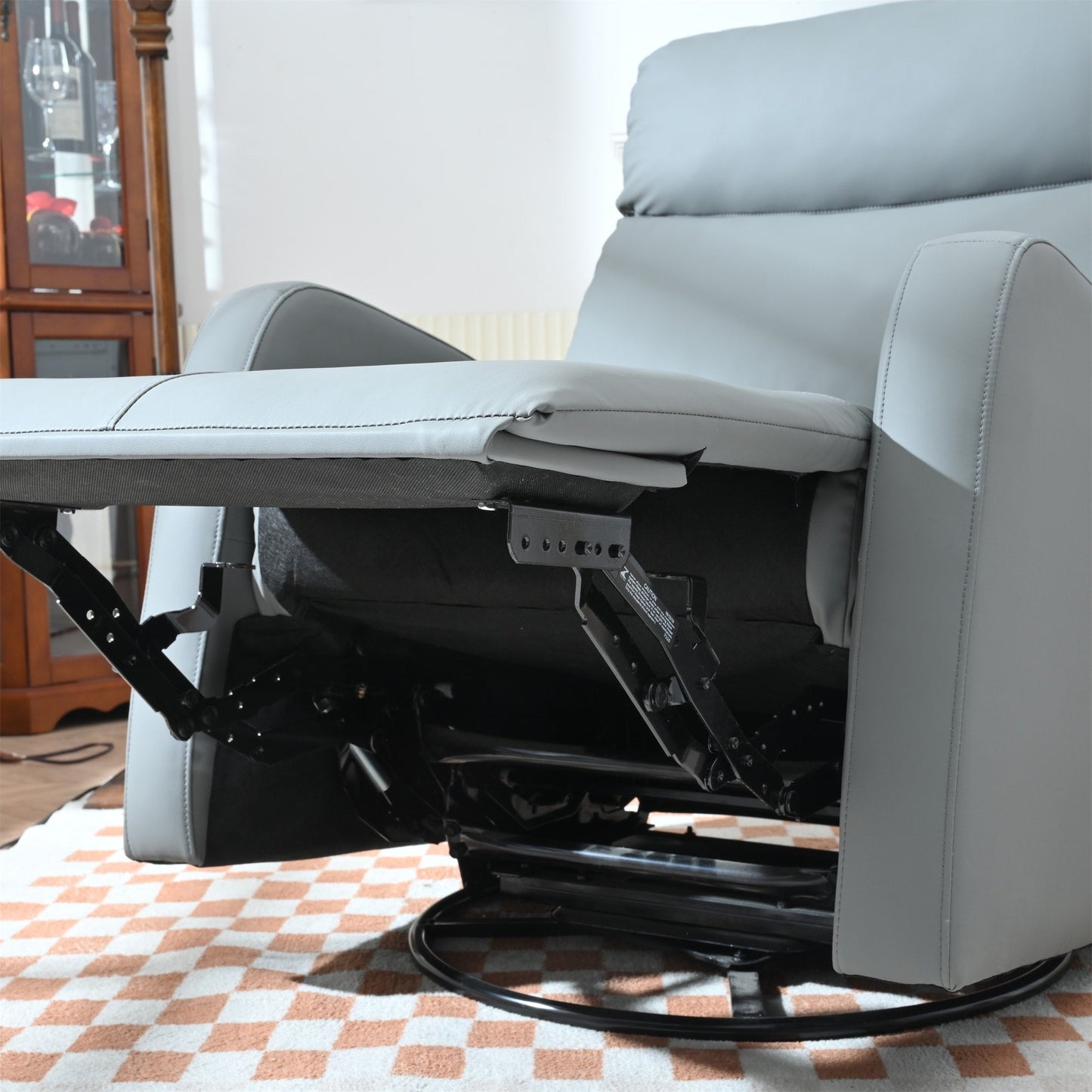 Fauteuil inclinable pivotant à 360° en cuir synthétique avec support pour téléphone