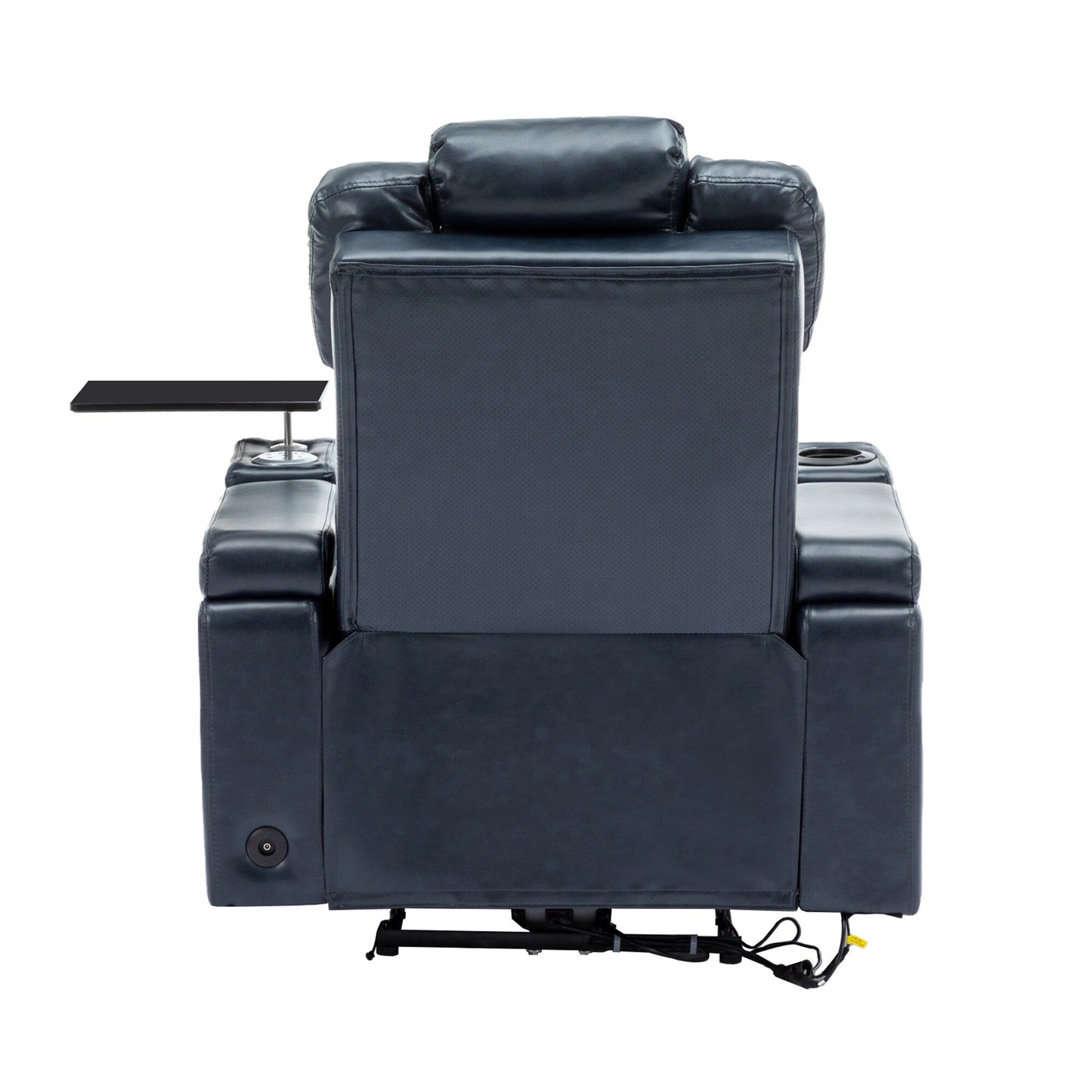 Fauteuil de massage en cuir synthétique avec porte-gobelet, haut-parleur Bluetooth et ports USB Fauteuil inclinable pour home cinéma avec plateau