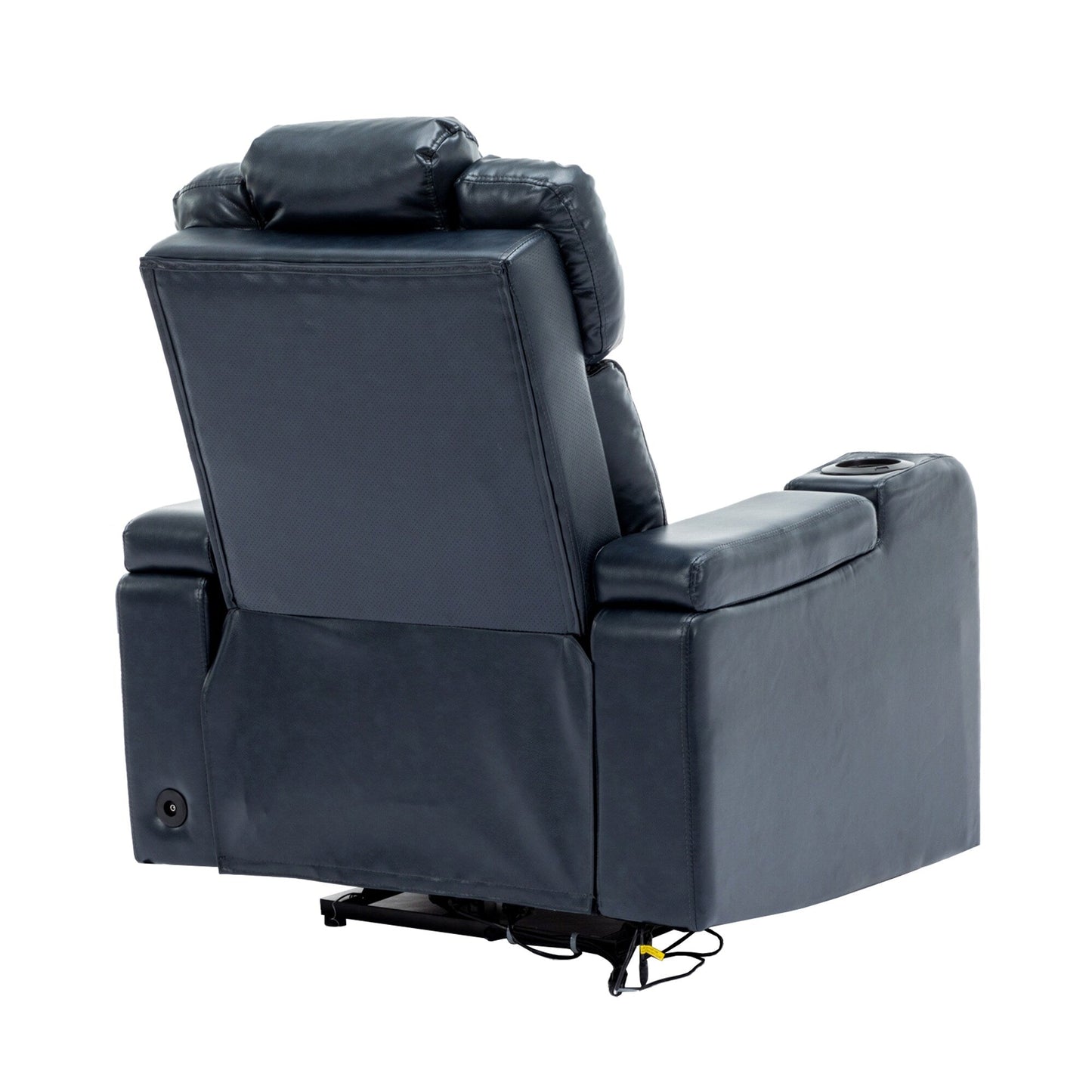 Fauteuil de massage en cuir synthétique avec porte-gobelet, haut-parleur Bluetooth et ports USB Fauteuil inclinable pour home cinéma avec plateau