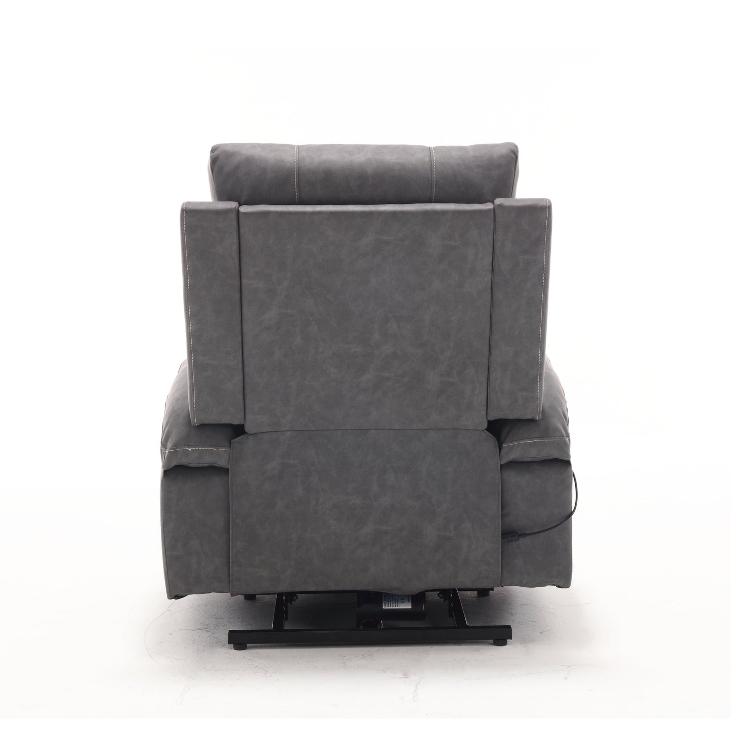 Fauteuil inclinable électrique en cuir PU avec massage, chauffage et porte-gobelets