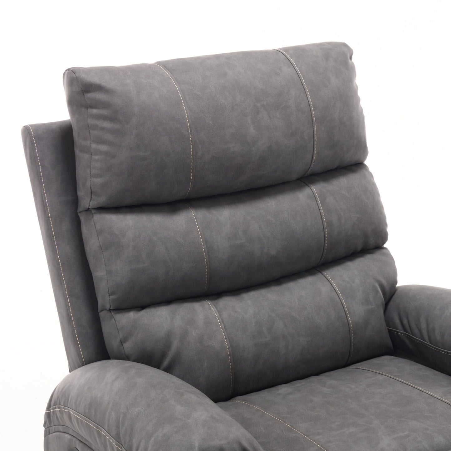 Fauteuil inclinable électrique en cuir PU avec massage, chauffage et porte-gobelets