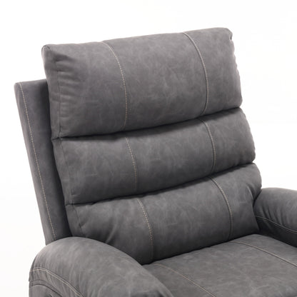 Fauteuil inclinable électrique en cuir PU avec massage, chauffage et porte-gobelets