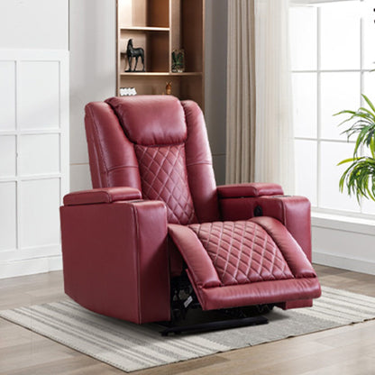 Fauteuil inclinable électrique en cuir synthétique pour home cinéma avec porte-gobelet et port USB