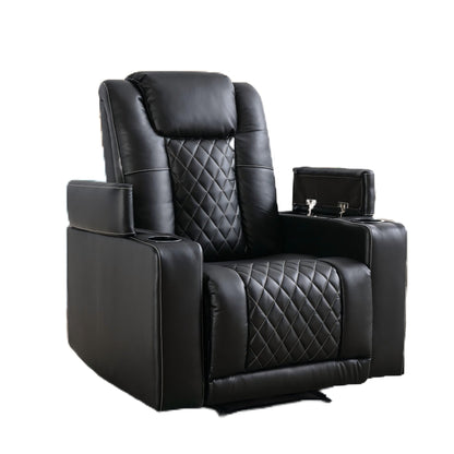 Fauteuil inclinable électrique en cuir synthétique pour home cinéma avec porte-gobelet et port USB