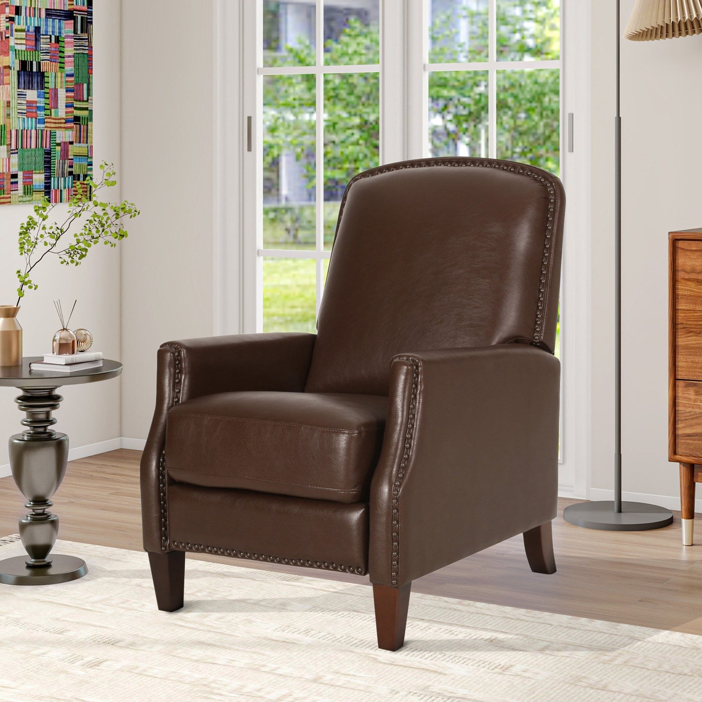 Fauteuil inclinable en cuir PU avec rivets