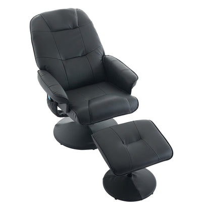 Fauteuil inclinable en cuir synthétique avec repose-pieds, pivotant à 360°, avec vibrations à 5 points, siège chauffant et dossier réglable à 140°