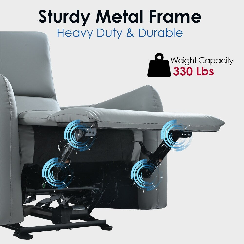 Fauteuil inclinable mural en cuir synthétique avec ports USB et Type-C, bouton d'alimentation inclinable et capacité de charge de 150 kg