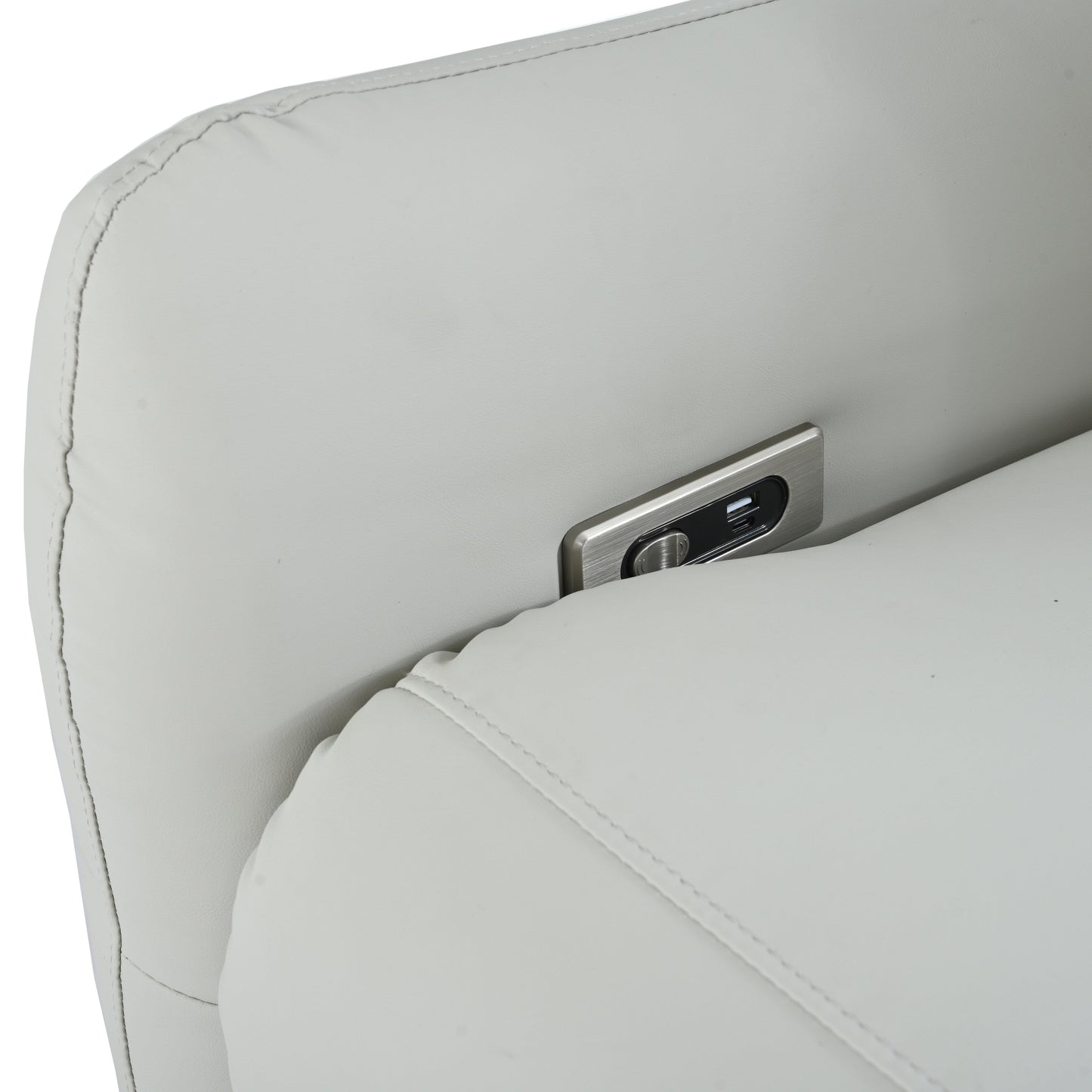 Fauteuil inclinable mural en cuir synthétique avec ports USB et Type-C, bouton d'alimentation inclinable et capacité de charge de 150 kg