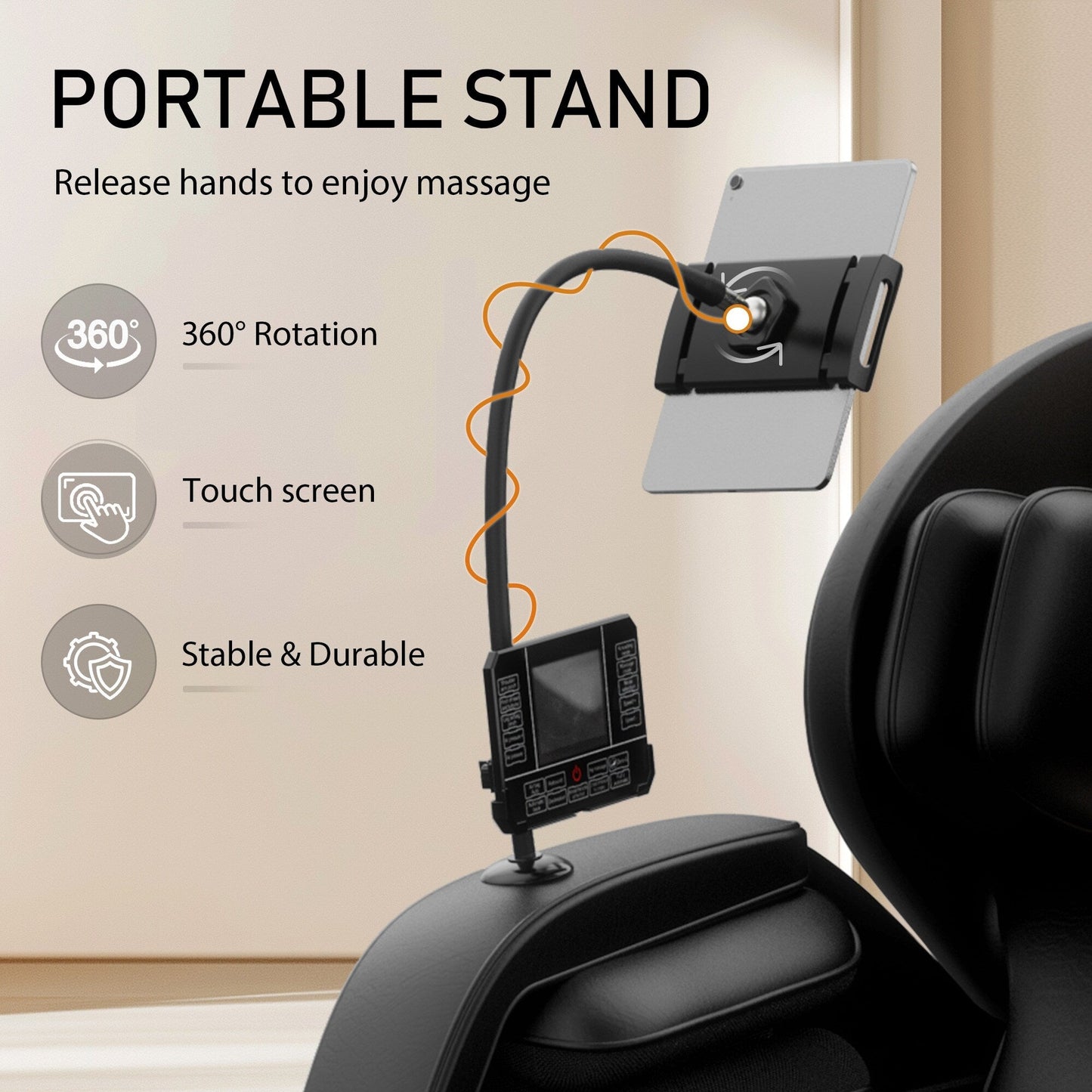 Fauteuil de massage complet en cuir PU à gravité zéro avec rouleau pour les pieds, chauffage lombaire et haut-parleurs Bluetooth