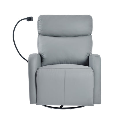 Fauteuil inclinable pivotant en polyuréthane avec rotation à 270°, inclinaison électrique de 95 à 160° et deux ports USB - Capacité de 150 kg