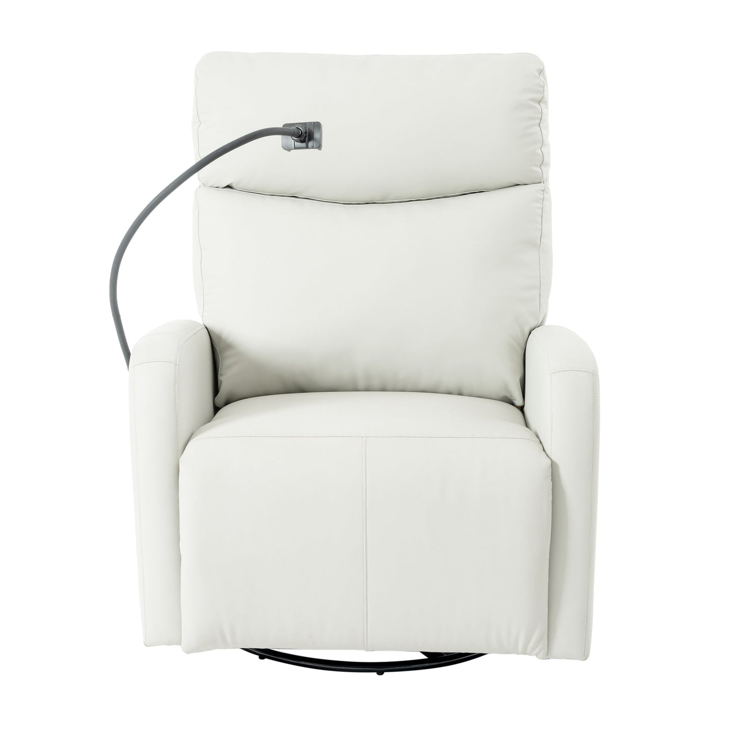 Fauteuil inclinable pivotant en polyuréthane avec rotation à 270°, inclinaison électrique de 95 à 160° et deux ports USB - Capacité de 150 kg