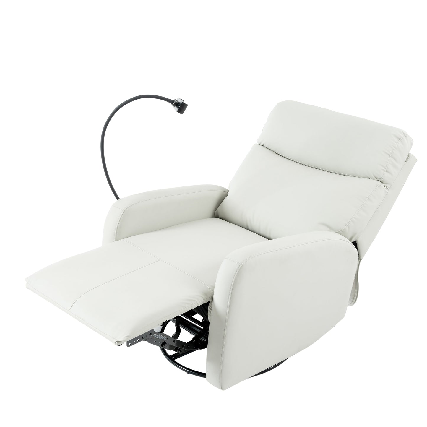 Fauteuil inclinable pivotant en polyuréthane avec rotation à 270°, inclinaison électrique de 95 à 160° et deux ports USB - Capacité de 150 kg