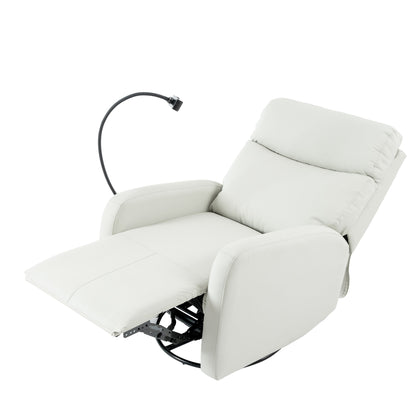 Fauteuil inclinable pivotant en polyuréthane avec rotation à 270°, inclinaison électrique de 95 à 160° et deux ports USB - Capacité de 150 kg