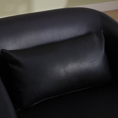 Fauteuil pivotant en polyuréthane, fauteuil club rotatif à 360 degrés pour salon ou salle à manger, fauteuil d'appoint confortable avec base en métal