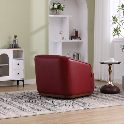 Fauteuil pivotant en polyuréthane, fauteuil club rotatif à 360 degrés pour salon ou salle à manger, fauteuil d'appoint confortable avec base en métal