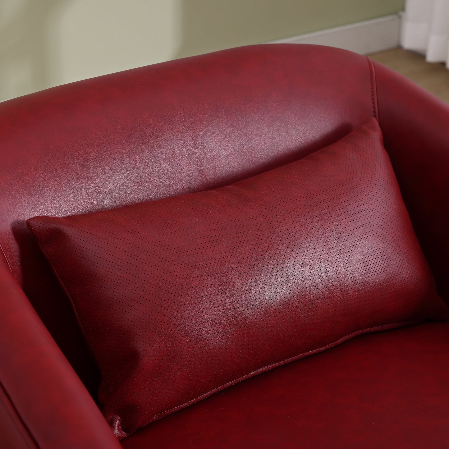 Fauteuil pivotant en polyuréthane, fauteuil club rotatif à 360 degrés pour salon ou salle à manger, fauteuil d'appoint confortable avec base en métal