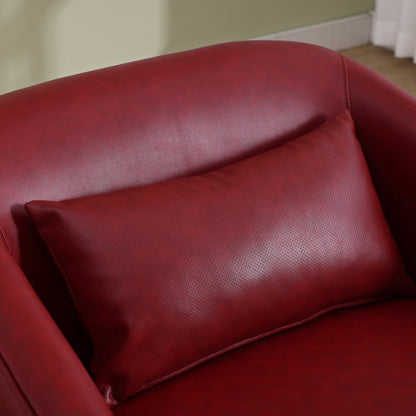 Fauteuil pivotant en polyuréthane, fauteuil club rotatif à 360 degrés pour salon ou salle à manger, fauteuil d'appoint confortable avec base en métal