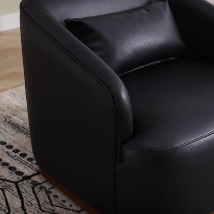 Fauteuil pivotant en polyuréthane, fauteuil club rotatif à 360 degrés pour salon ou salle à manger, fauteuil d'appoint confortable avec base en métal