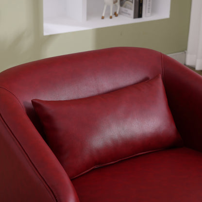 Fauteuil pivotant en polyuréthane, fauteuil club rotatif à 360 degrés pour salon ou salle à manger, fauteuil d'appoint confortable avec base en métal